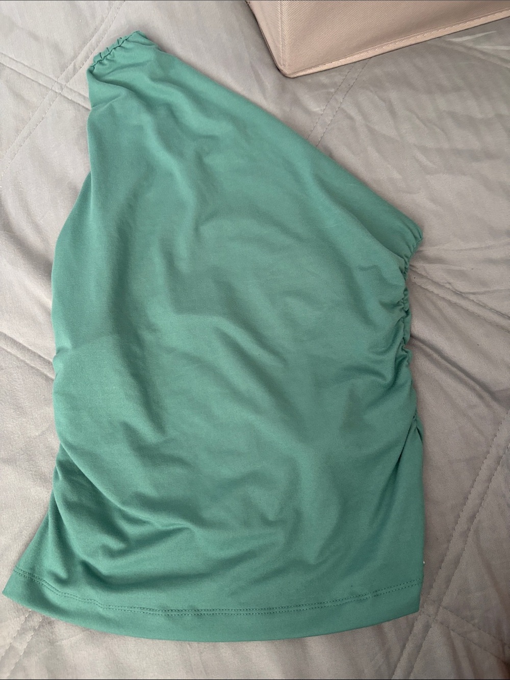 Guess One-Shoulder Teal Green Tank Top